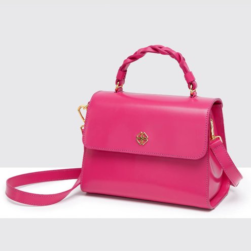 pink tweed handbolsa