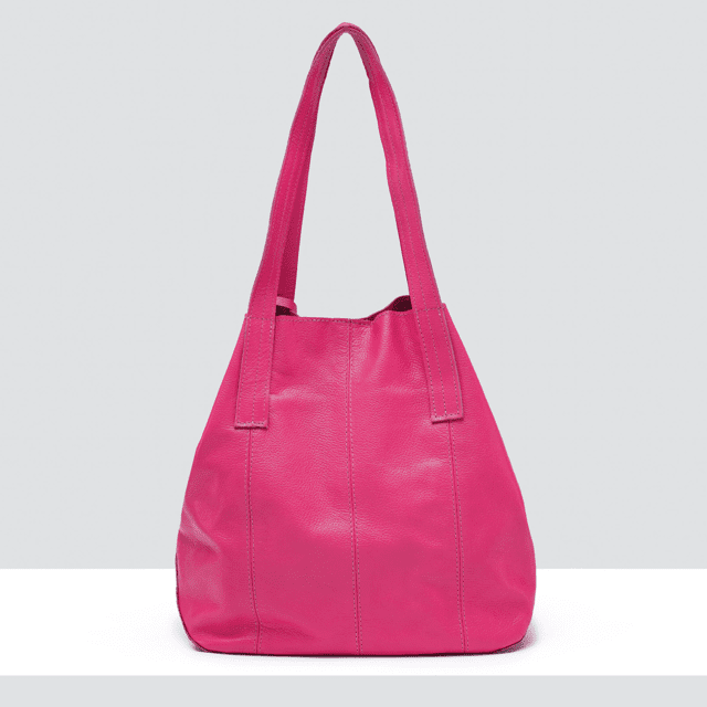 Shopping Bag em Couro Pink - Valentina