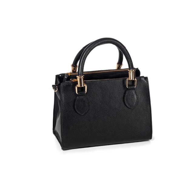 black tote bolsa leather