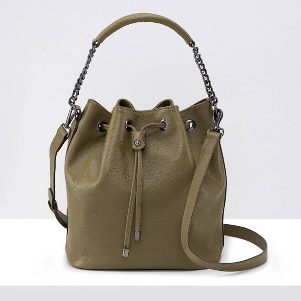 dark green bucket bolsa