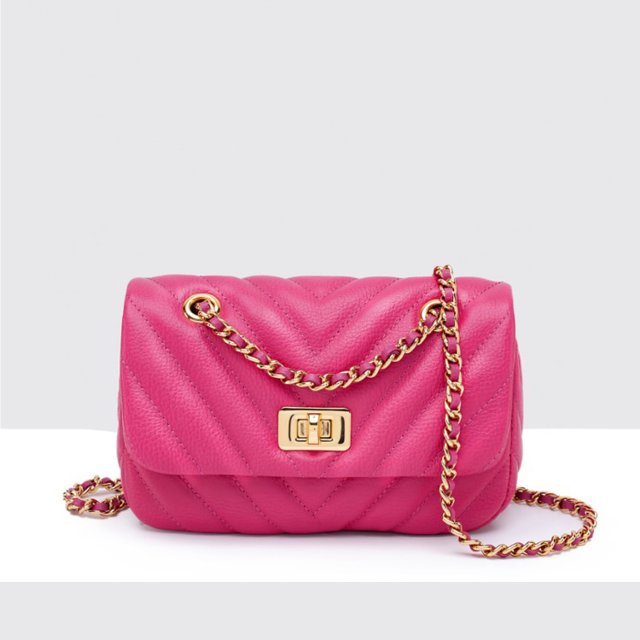 Mini Bag em Couro Pink c/ Matelassê - Mini Livia 2.0