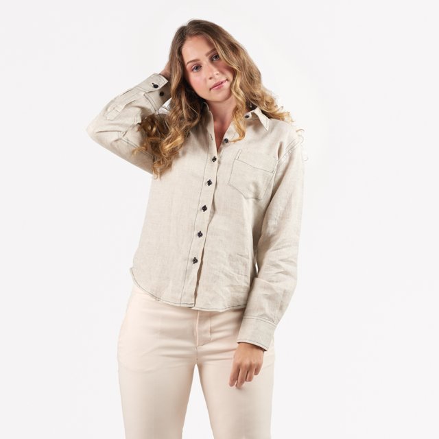 camisa feminina de linho