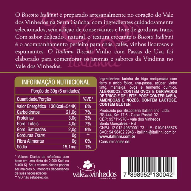 Itallinni Vinho com Passas de Uva