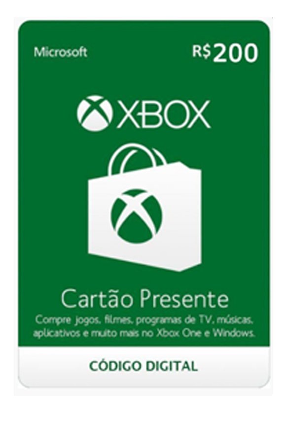 R$ 200 - Cartão-Presente Xbox