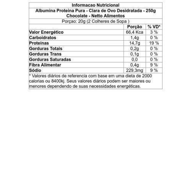 Albumina Netto Alimentos Proteína Pura - 250g