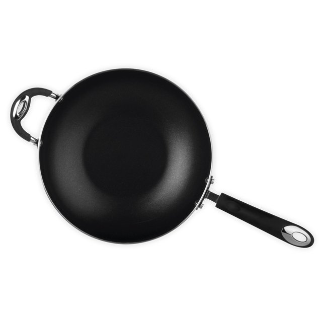 Frigideira Panela Wok 30 Cm Antiaderente Grande Tacho Com Tampa Vidro