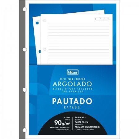 Folha Fichario Universitario TILIFLEX pautado 90G 80F - TILIBRA ...