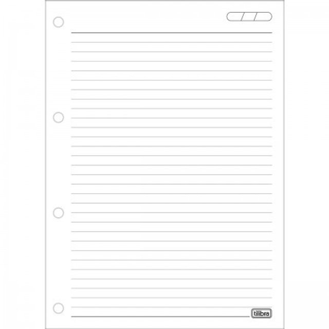 Folha Fichario Universitario TILIFLEX pautado 90G 80F - TILIBRA ...