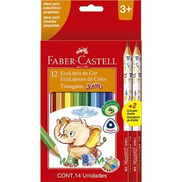 Lápis de Cor Faber-Castell SuperSoft 12 Cores - Papelaria Grafitte