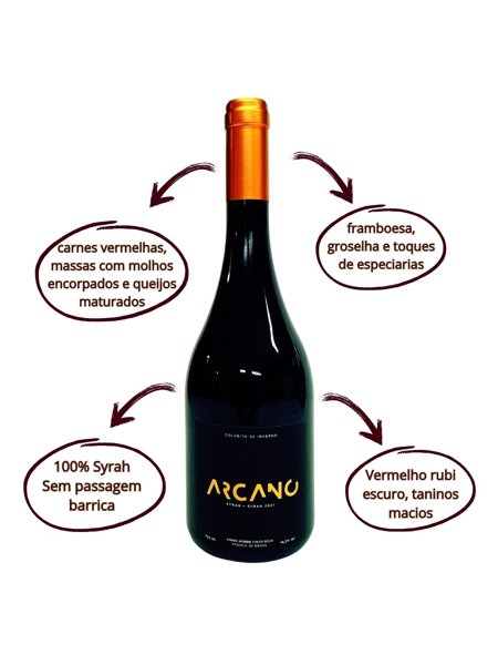 Vinho Tinto Arcano Syrah 2021 | Vinhologue