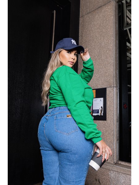 Blusa Moletom Feminino Plus Size Gringa Jaqueta Frio Florida