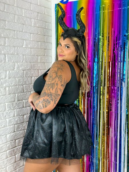 Saia de Tule Plus Size com brilho GG Fantasia Carnaval Tutu VESTI SP