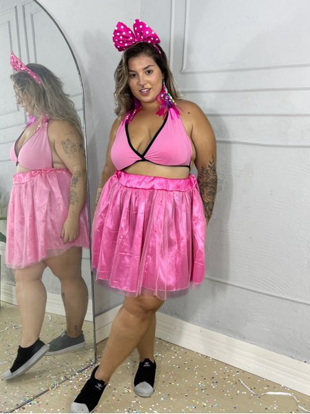 Saia de Tule Plus Size com brilho GG Fantasia Carnaval Tutu VESTI SP
