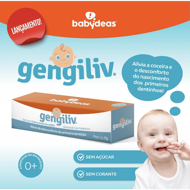 Gengiliv - Gel bucal para bebês - Alívio do desconforto da primeira dentição