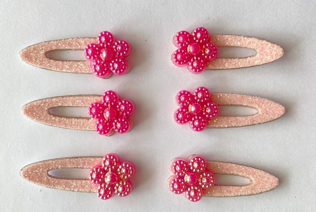 Adesivo Tic-tac Rosa claro com flor pink (20 unid) | Topet Laços