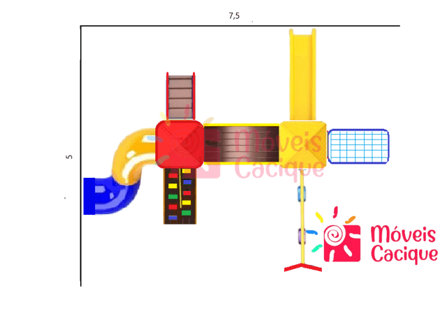 PLAYGROUND COM 2 TORRES MC2629 | Móveis Cacique