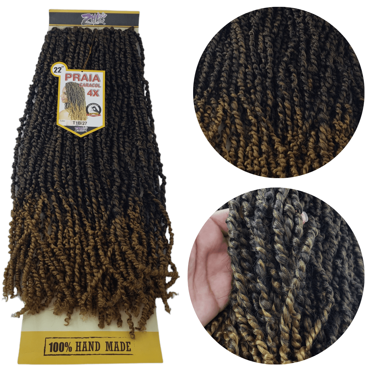 Cabelo Cacheado Morna Para Crochet Braids 300gr T1B/27