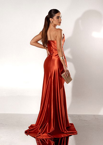 Aurea Dress Vestido de Festa Super Luxo Corpete Acetinado