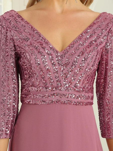 Vestido de Festa Plus Size Manga Longa Dallas