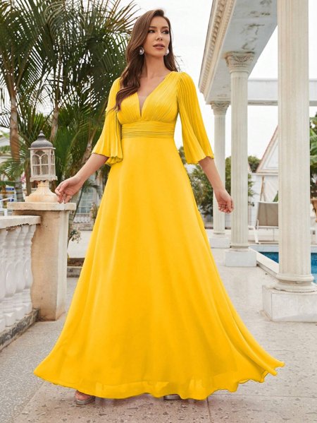 Vestido Longo Madrinhas De Dourado E Padrinhos Decoração Roupas