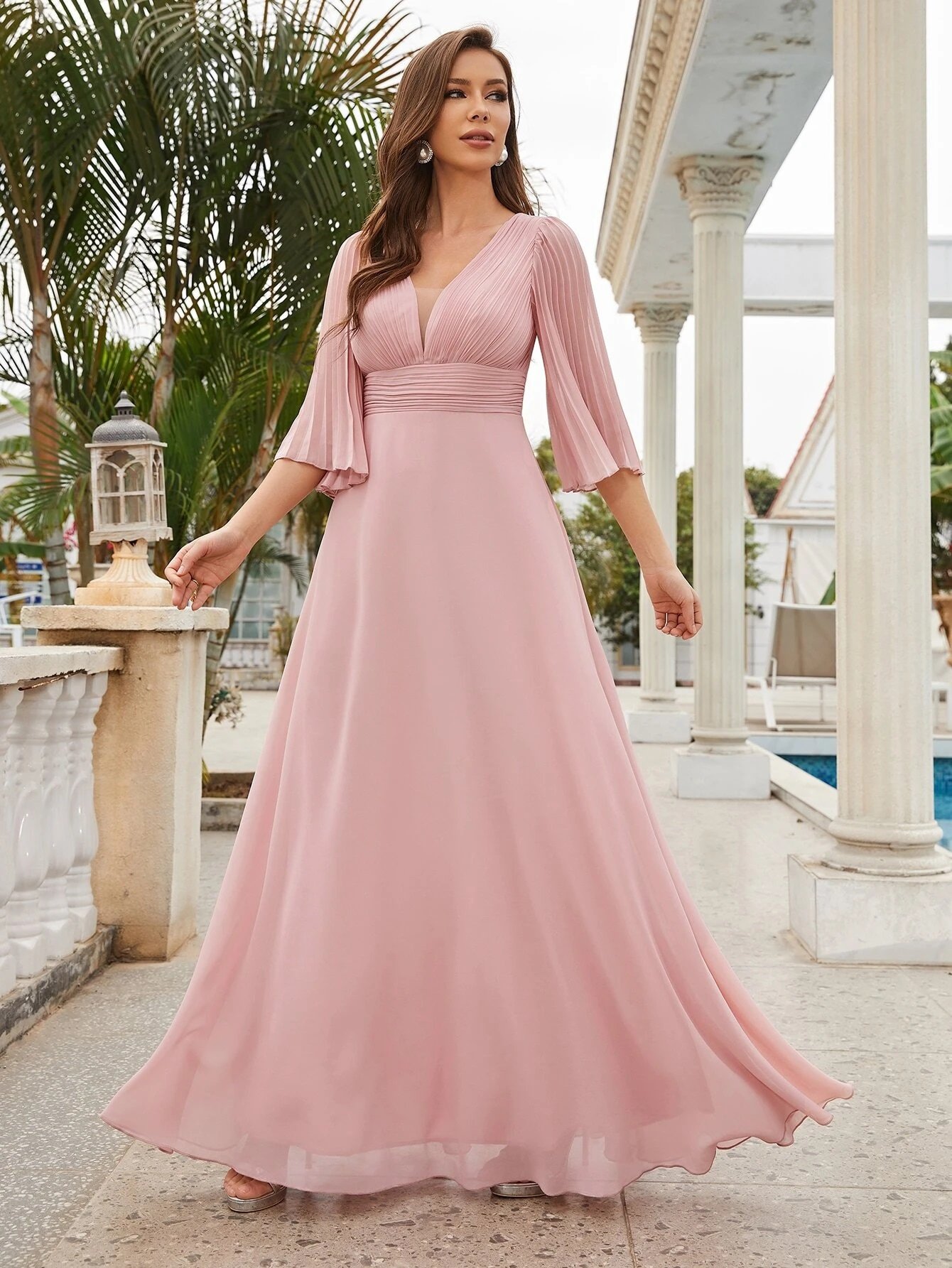 Vestido rose fashion longo para madrinha