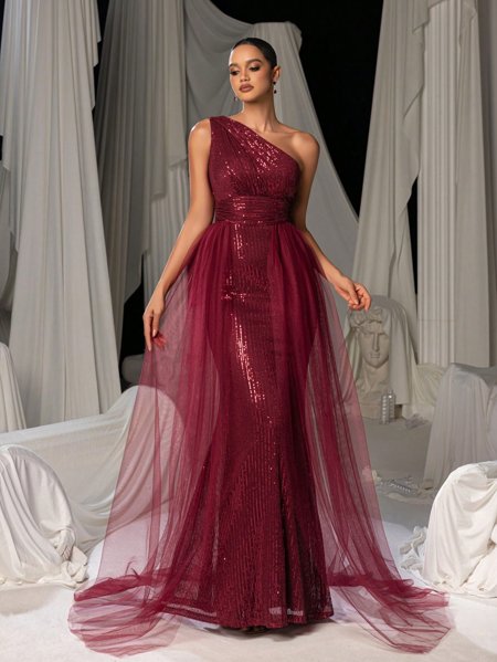 Vestido de Festa Alça Única Paetê Serenity