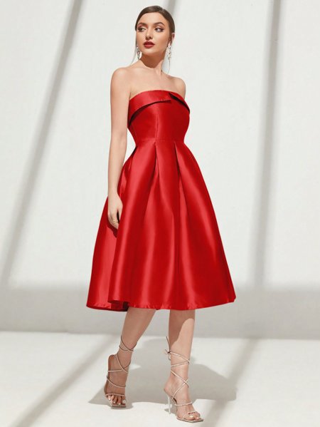 Zibeline Vestido Vermelho Tomara Que Caia Longo Festa Vestido