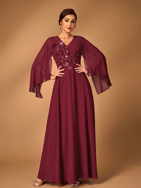 Vestido Marsala Vestido De MÃ£e De Debutante 2019 Cor Marsala