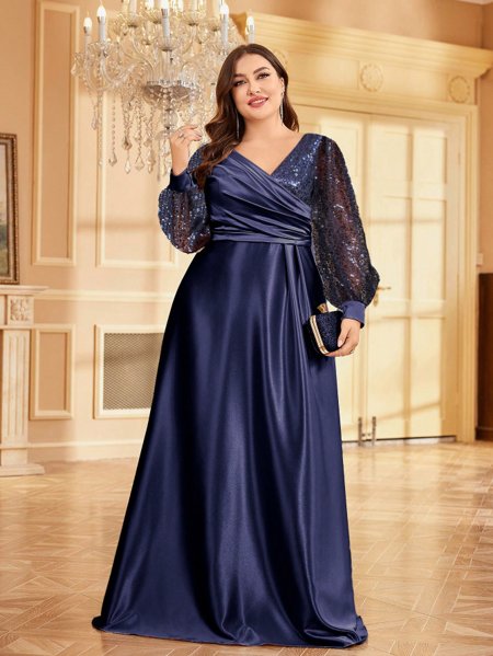 Festa Longo Azul Vestido Madrinha Azul Royal Plus Size Vestido De