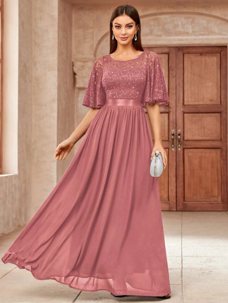 Vestido Longo de Festa com Renda Elegante Aurea Dress Loja de