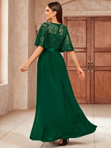 Vestidos Longos Vestido De Festa Com Capa De Renda Vestido Longo