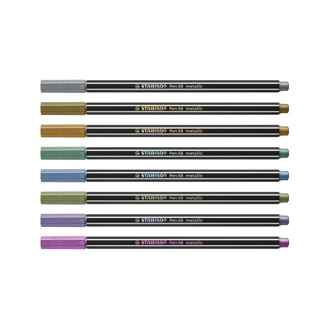 Caneta Stabilo Pen 68 Metallic 8 Cores
