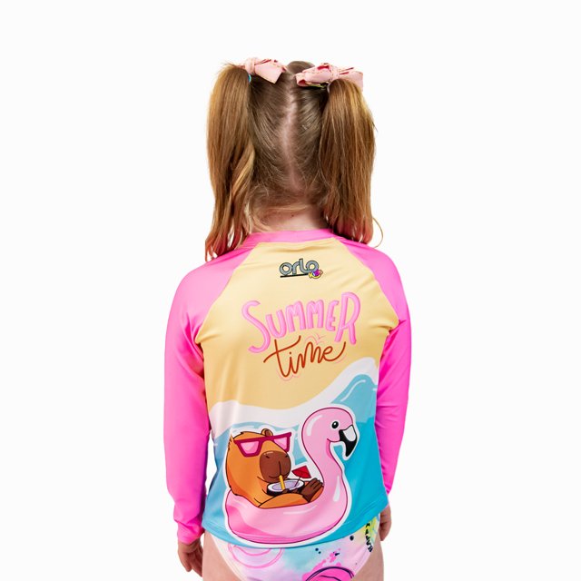 Camiseta Infantil Manga Longa com Proteção Solar Capy Time | Orlo