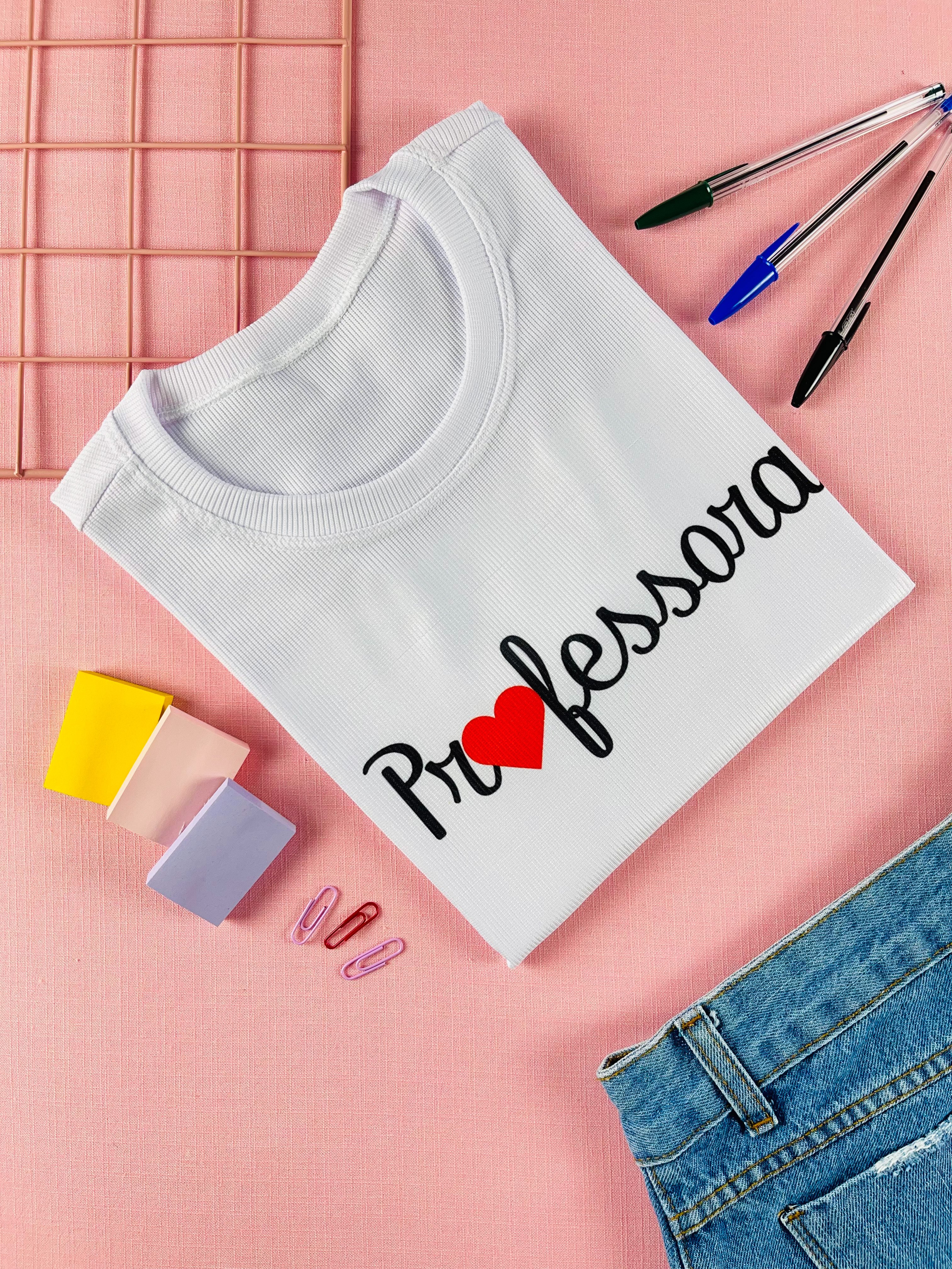 T-SHIRT PROFESSORA - BRANCO, Atacado Tshirt