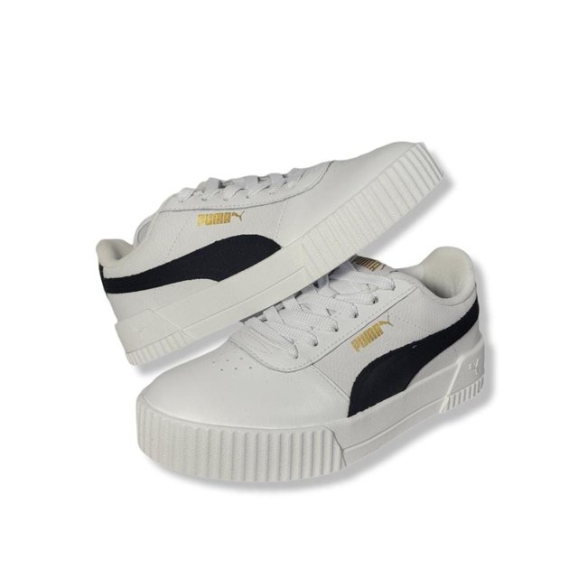 Tênis Puma Carina Plataforma - Modelo Casual - Feminino Branco e