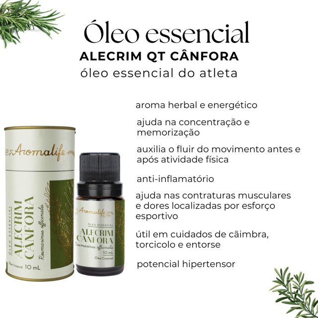 Óleo Essencial de Alecrim QT Cânfora 10 ml Aromalife (Rosmarinus ...