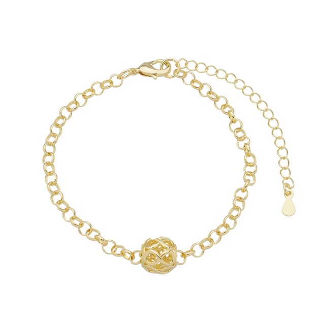 Pulseira Bola Estampada Banhada em Ouro