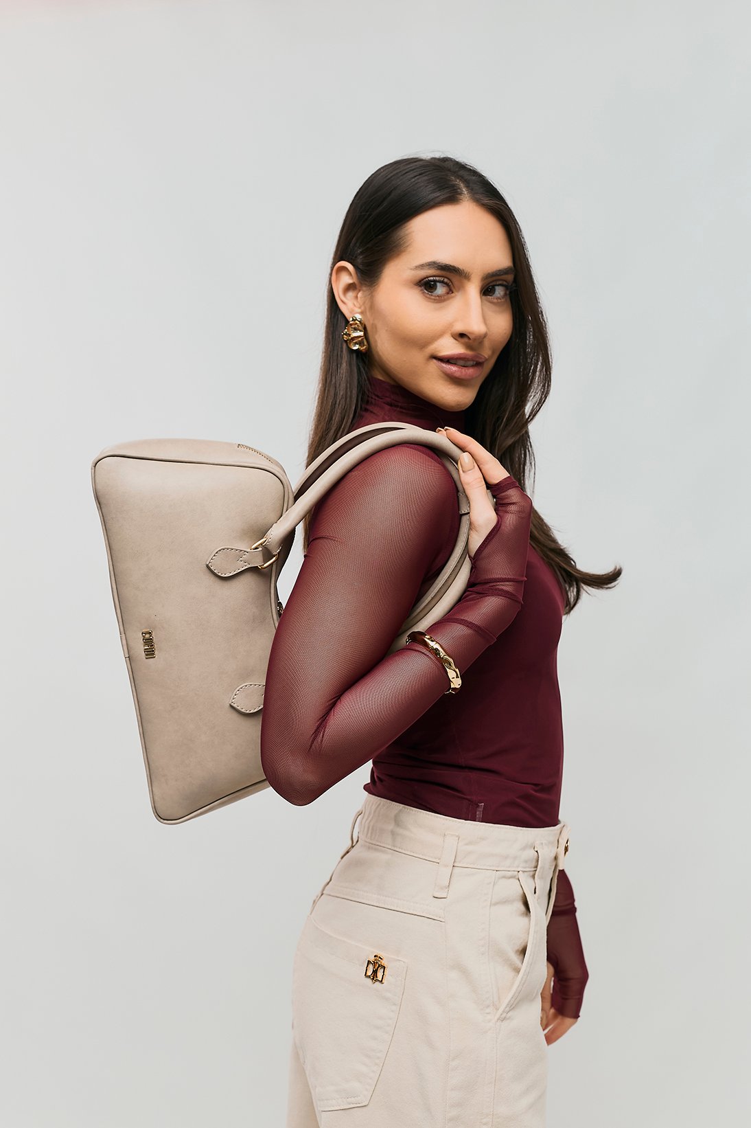 Bolsa Aurora CRD079 Denver Luxo Marfim | Bolsas Cordi