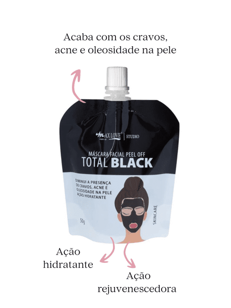 Mascara Facial 50g Limpeza Black Skin Care - Max Love