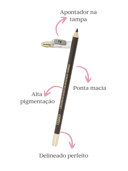 Lápis com Apontador de Pontas Marrom - Fenzza