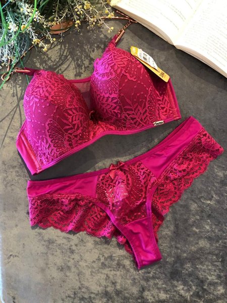 Conjunto lingerie de renda e microfibra 893