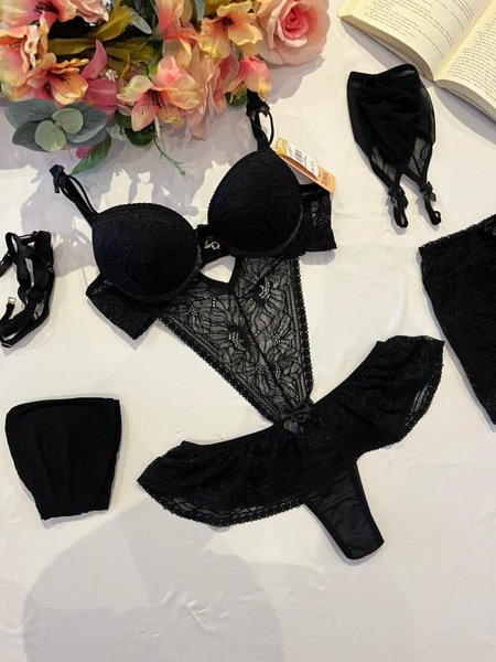 Conjunto lingerie sensual engana mamãe com bojo 902