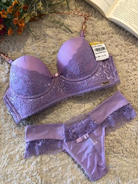 Conjunto lingerie tule, renda e microfibra 881