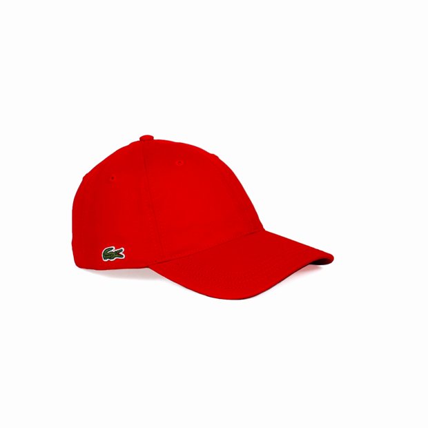 Boné Lacoste Aba Curva Vermelho Detalhe em Couro - Loja Battisti | Loja  Battisti