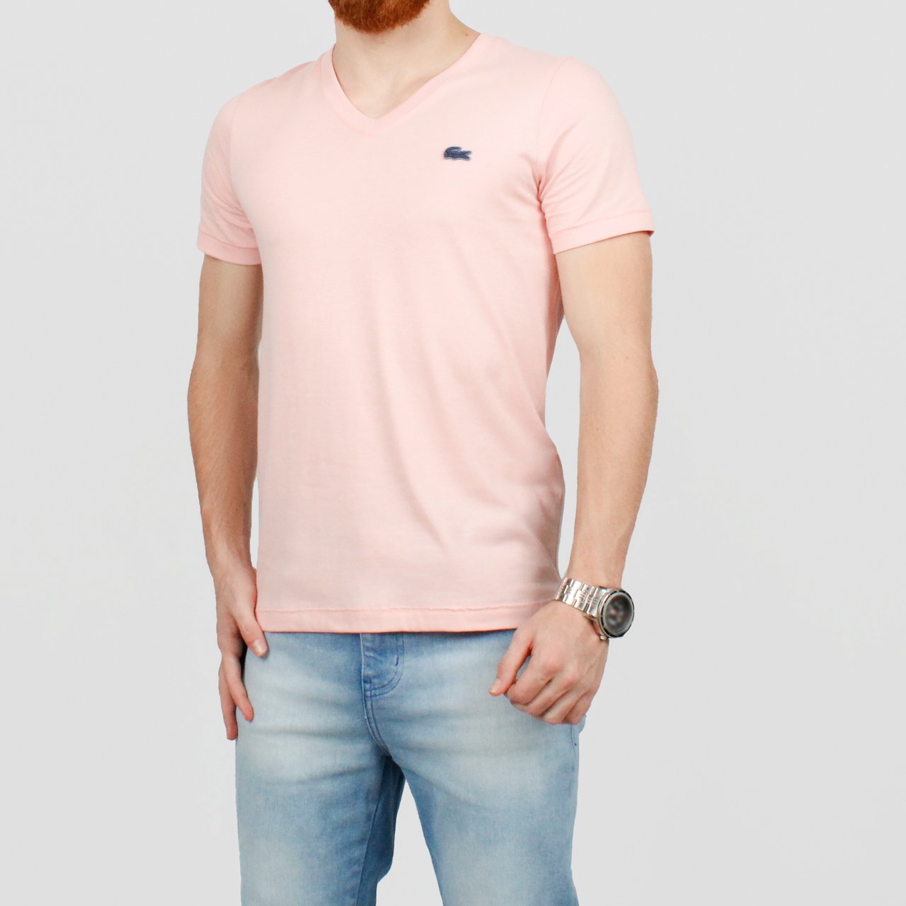 camisa rosa lacoste