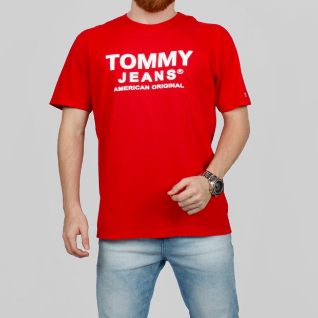 Camiseta Tommy Jeans Masculina Vermelha - Loja Battisti
