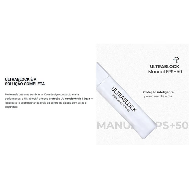 Ultrablock Filter Guarda-Chuva Fazzoletti Sombrinha Mini Manual UltraBlock Prata - Loja ...