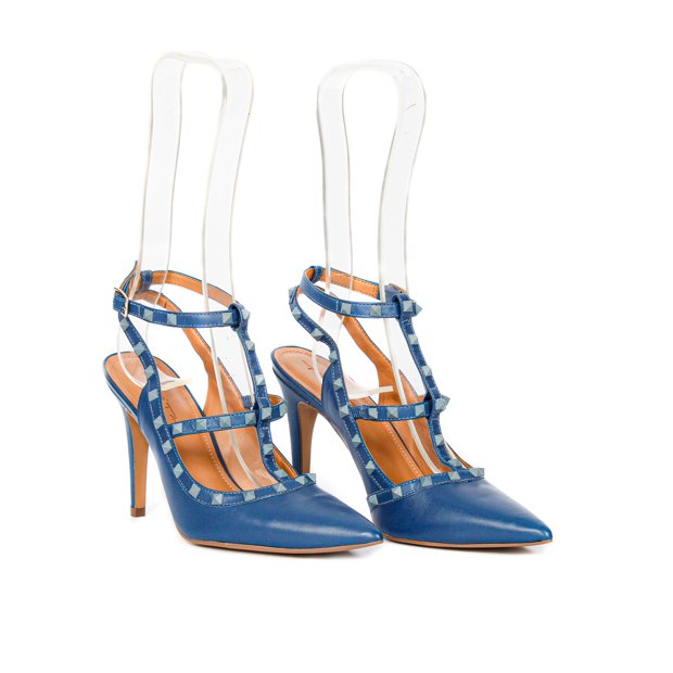 Sapato Tabita Couro Chanel Azul Marinho - Loja Battisti | Loja Battisti