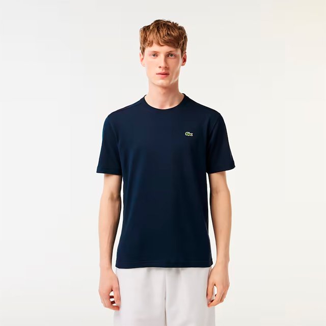 Camiseta Lacoste Masculina Regular Fit Ultra Dry Básica Azul