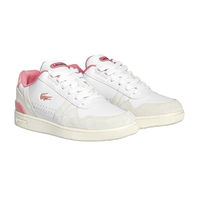 Lacoste Feminino Sapato Branco E Rosa Tnis Branco Sapatilha